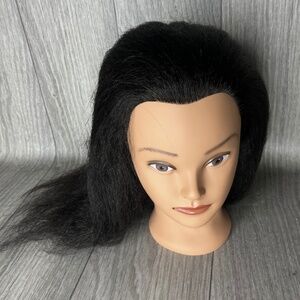 Cosmetology mannequin head yak textured hair